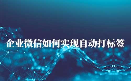 企业微信可以自动给客户打标签吗