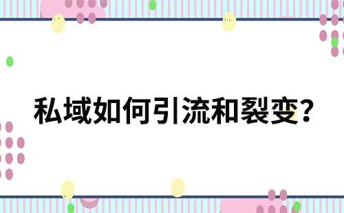 私域流量如何引流裂变