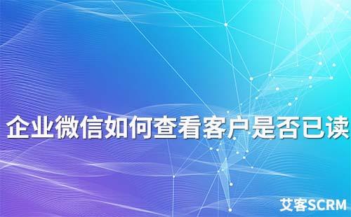 企业微信如何查看客户是否已读信息